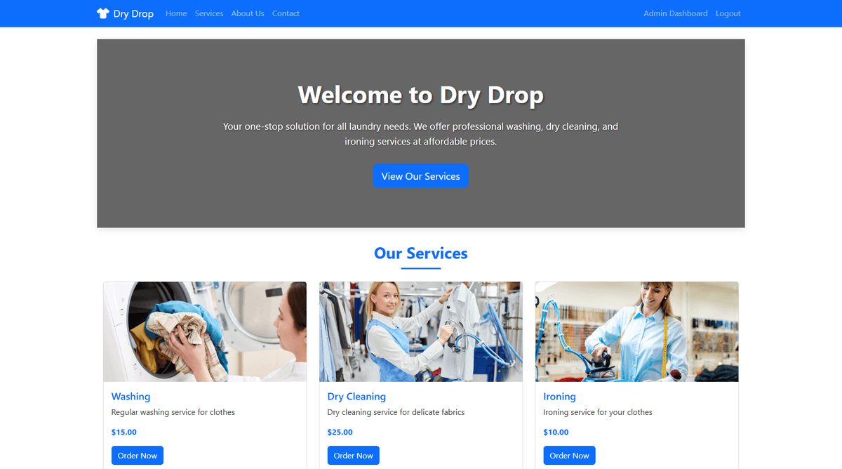 Dry Drop – Laundry Service Web App