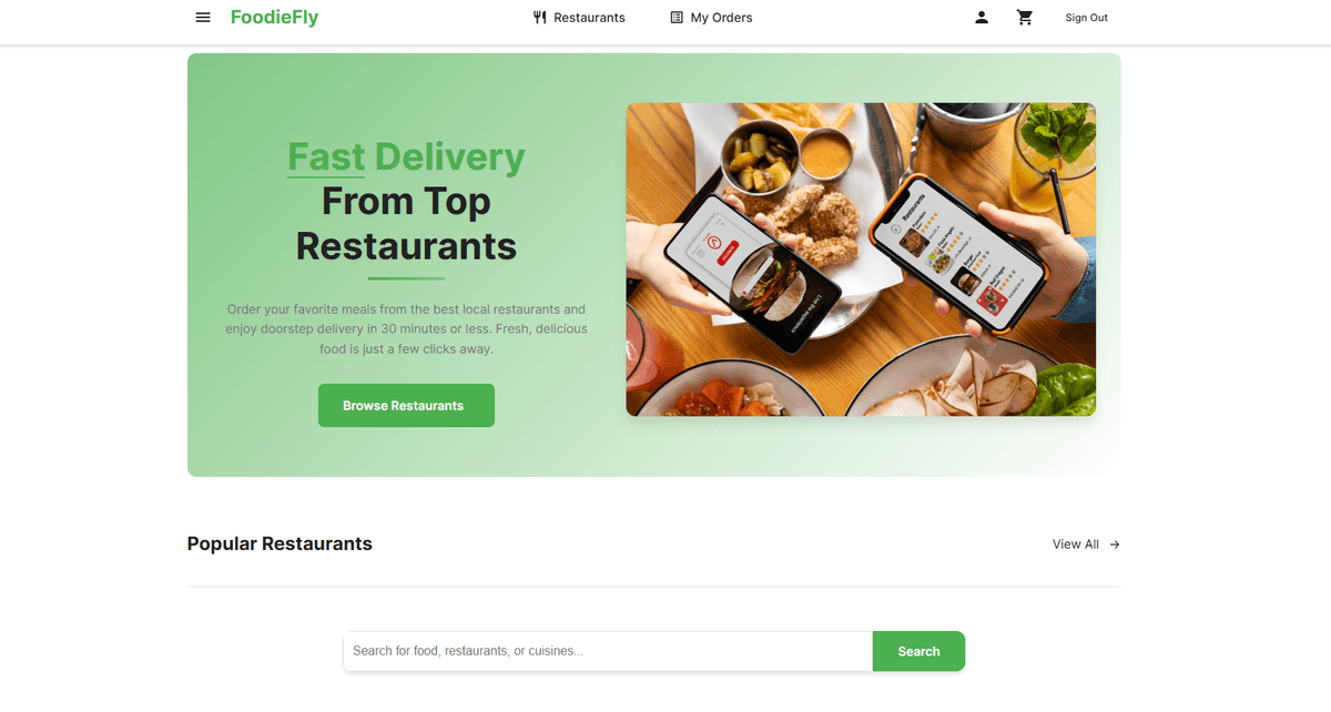 FoodieFly - Food Delivery System